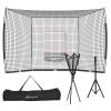 Soozier Baseball Net with Strike Zone, Tee, Caddy and Carry Bag for Pitching and Hitting, Portable Softball and Baseball Training Equipment