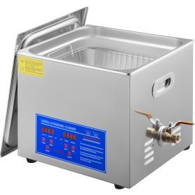 VEVOR 15L Ultrasonic Cleaner with Digital Timer&Heater Professional Ultrasonic Cleaner 40kHz Advanced Ultrasonic Cleaner 110V for Wrench Screwdriver R