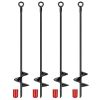 4 Pack Heavy Duty Ground Auger Stakes 2.76in Wide Spiral Drill Bits Soil Hole Digging Drill
