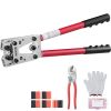 VEVOR Crimping Tool, AWG10-1/0 Copper And Aluminum Terminal Battery Lug Crimper, 6 Wire Sizes Crimping Die, with a Cutting Pliers, Gloves