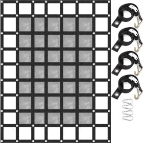 VEVOR Cargo Net with Mesh, 8' x 6.7' Cargo Net for Pickup Truck Bed, Heavy Duty Cargo Nets with Cam Buckles & S-Hooks & Cross Strap
