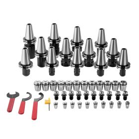 VEVOR CAT40 Collet Holder ER 16/32 Collet Set, 35 PCs, SLN FMB ER16/32 APU Tool Holders Spring Steel Collet Chucks with 10 Pull Studs and 3 Wrenches