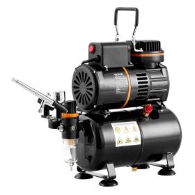 VEVOR Airbrush Kit, Dual Fan Air Tank Compressor System Kit with 3.5L Air Storage Tank, Air Brush Set with 0.3 mm Tip Airbrush, Holder