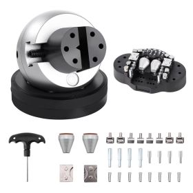 VEVOR Ball Vise 5" Engraving Setting Tool 360Â°Rotation Engraving Block Vise 34 PCS Attachment Jewelry Engraving Block Tools Standard Block(5inch)