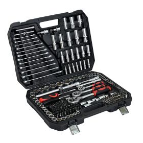 Tool Kit and Socket Wrench Set 216pcs - Basic Portable Manual Repair Tool Set for Home Use, Includes Case and Ratchet Wes and Wrenches
