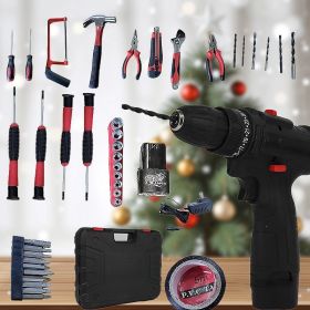 128 Piece Power Station Set with Battery, 36V Cordless Drill Set, Home Tool Set, Cordless Impact Wrench, Hand Tool Set, Cordless Power Screwdriver Set