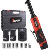 Electric extended ratchet wrench set, 57NM high torque cordless ratchet wrench, 3/8 "18V variable speed electric ratchet tool, LED light, 7 sleeves