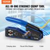 VEVOR RJ45 Crimp Tool Kit, Cat5e/Cat6/Cat6a Pass Through Ethernet Crimper for 8P8C Modular Plugs with 20pcs Connectors and 20pcs Covers