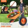 VEVOR Wheelbarrow Cart, 6 Cu. Ft. Load & 330 lbs Capacity, One Wheel Garden Dump Cart Wheel Barrow with Metal Handle & 16" Wide Track Wheels