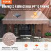 VEVOR Manual Retractable Awning, 12 x 10 ft Outdoor Patio Awning Retractable Sun Shade