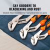 VEVOR 3-Piece Groove Joint Pliers Set, 12/10/8 inch, Heat-Treated High Carbon Steel Water Pump Pliers, Button Quick Adjustable Pliers for Home Repair
