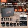 VEVOR Hole Saw Kit, 11 PCS Saw Blades, 2 Drill Bits, 1 Hex Wrench, General Purpose Size from 3/4" to 3", Bi Metal M42 Hole Saw Set with Carrying Case