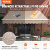 VEVOR Manual Retractable Awning, 13 x 8 ft Outdoor Patio Awning Retractable Sun Shade