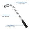 Telescoping Lug Wrench Extendable Tire Wheel Nut Wrench with CR-V Sockets 17mm/19mm/21mm/23mm Free Work Gloves