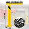VEVOR Safety Bollard, 36 Inch Height Bollard Post, 5.5 Inch Diameter Steel Pipe Safety Bollard Post, Yellow Steel Bollard
