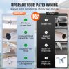 VEVOR Manual Retractable Awning, 13 x 8 ft Outdoor Patio Awning Retractable Sun Shade