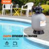 VEVOR Sand Filter, 16-inch, Up to 35 GPM Flow Rate, Above Inground Swimming Pool Sand Filter System with 7-Way Multi-Port Valve, Filter, Backwash