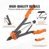 VEVOR Rivet Nut Tool, 16 inch Rivnut Tool Kit with 13PCS Metric and SAE Mandrels, 186PCS Rivet Nuts, Semi-auto Retraction, M3, M4, M5, M6, M8, M10
