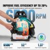 VEVOR Backpack Leaf Blower, 52CC 2-Cycle Leaf Blower with 1.37L Fuel Tank, 480CFM Air Volume 175MPH Speed, Ideal for Lawn Care, Leaf Cleaning