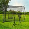 Soozier Baseball Net with Strike Zone, Tee, Caddy and Carry Bag for Pitching and Hitting, Portable Softball and Baseball Training Equipment