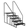 Hot Tub Steps Outdoor, 2 RV Steps with Handrail, Portable RV Stairs 3 Step, Heavy Duty Truck Camper Steps Ladders for Travel Trailers, 5th Wheel