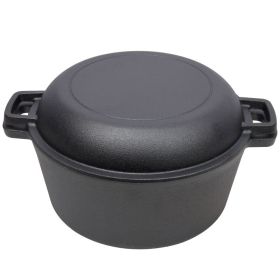 Multi-usage Cast Iron Pot for Outdoor Camping Grill (Type: Style B, Color: black)
