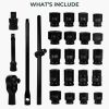 121pcs 1/2" 1/4" 3/8" Socket and Drive Tool Set Mechanics Tools Kit Ratchet Wrench Sockets Set Metric Drive Socket Set