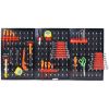 Pegboard Wall Organizer, 4ft Metal Garage Pegboard Tool Organizer w/3 Pegboards, Drill Bit Rack, Wrench Rack, Hooks Accessories